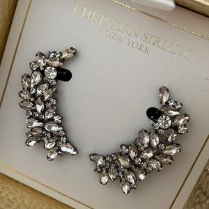 CHRISTIAN SIRIANO NEW YORK CRAWLING RHINESTONE PIERCED EARRINGS